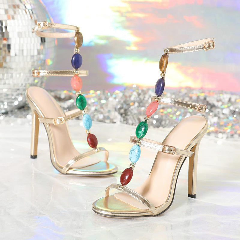 Fashion Colorful Beads Buckle Sandals Summer