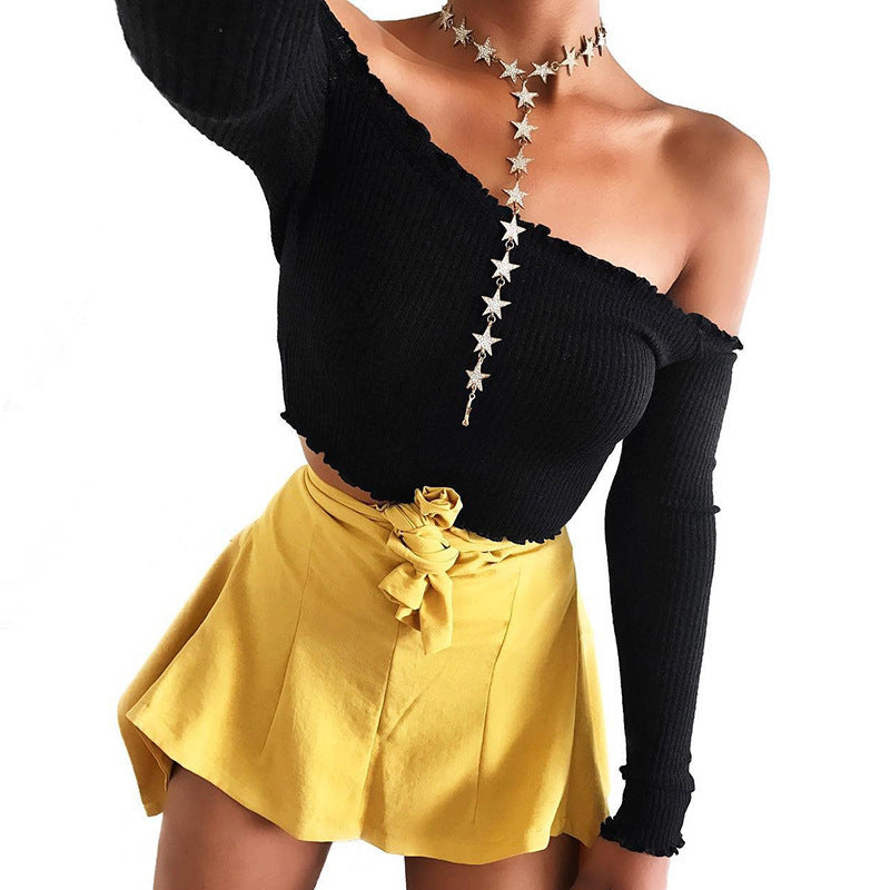 Cotton Blend Crop Top Off Shoulder Black Red Crochet Women Brandy Elegant Short Tank Crop Tops Bustier