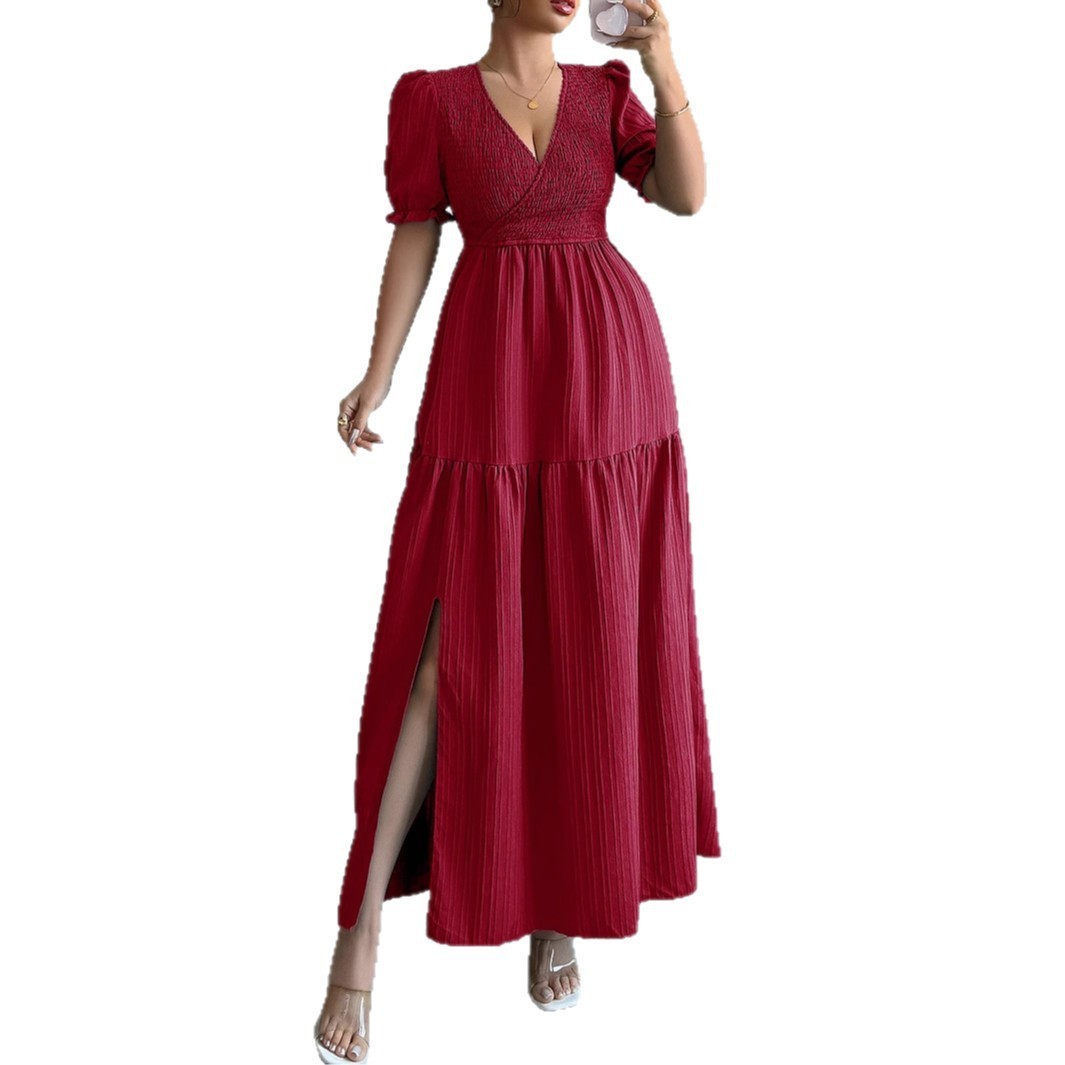 Deep V High Sense Dress Women's Clothing