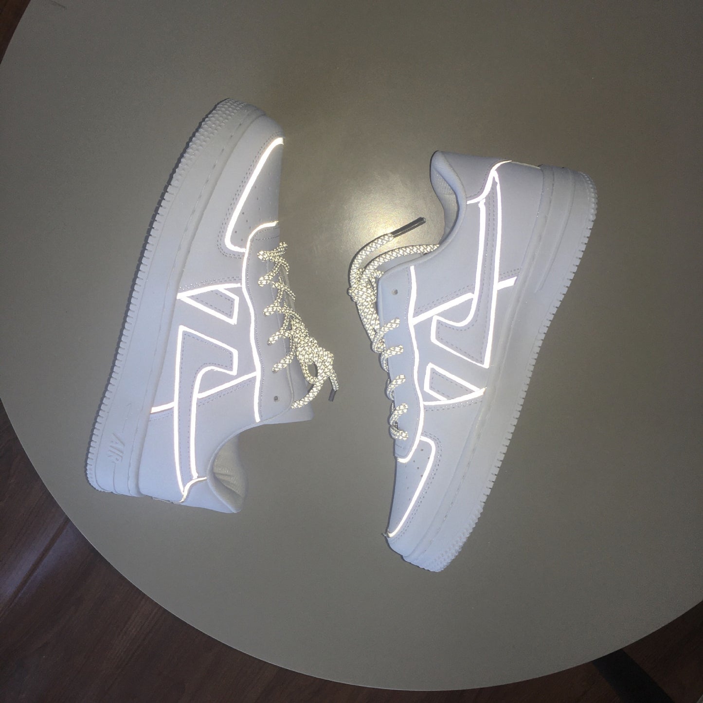 Reflective White Shoes Women Sneaker