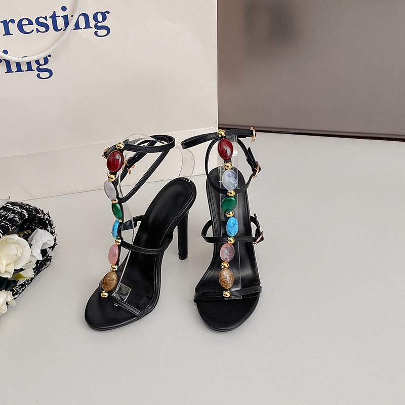 Fashion Colorful Beads Buckle Sandals Summer