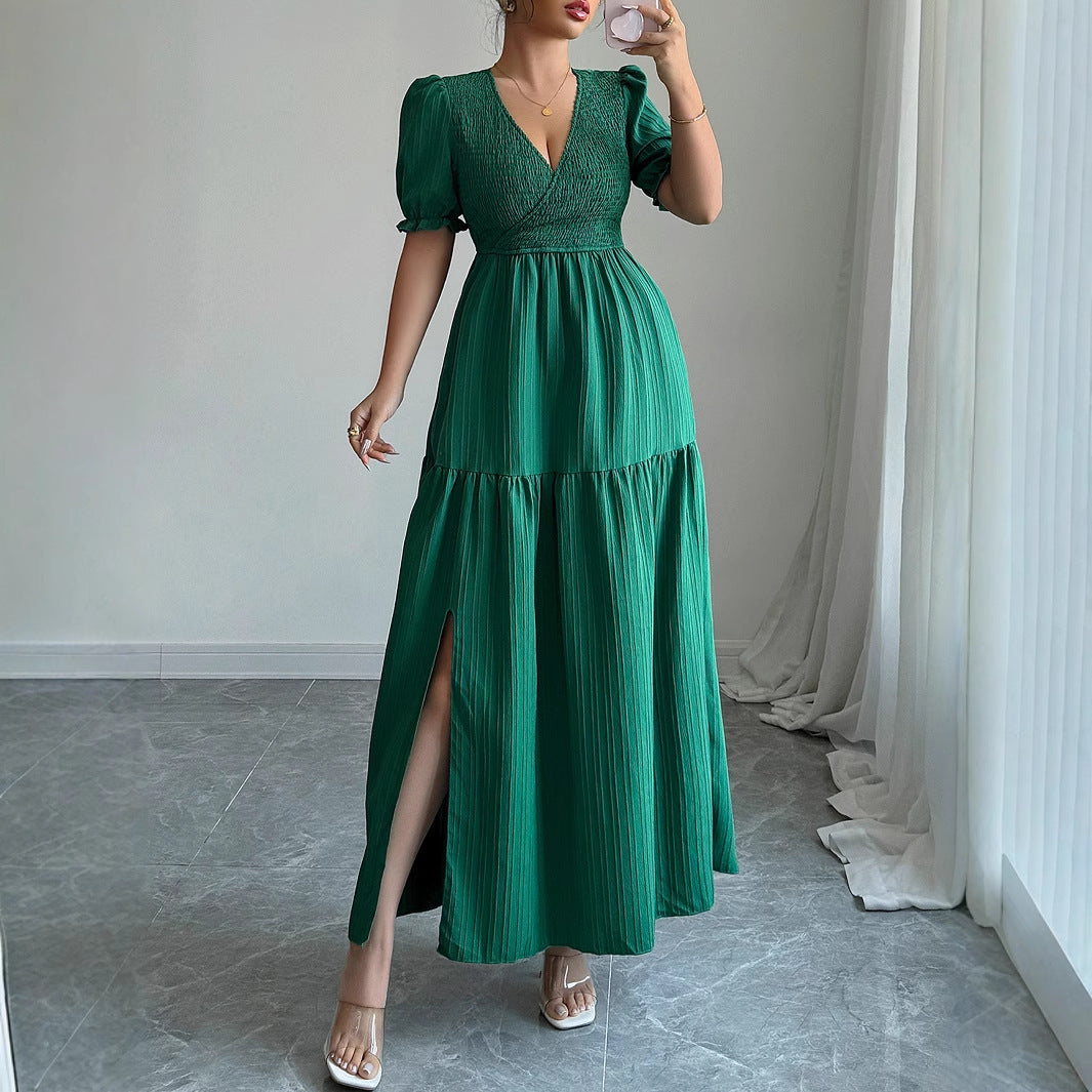 Deep V High Sense Dress Women's Clothing
