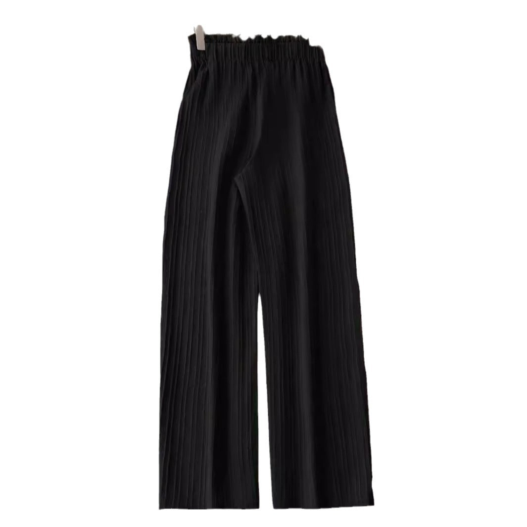 Women's Solid Color Belt Casual Pants