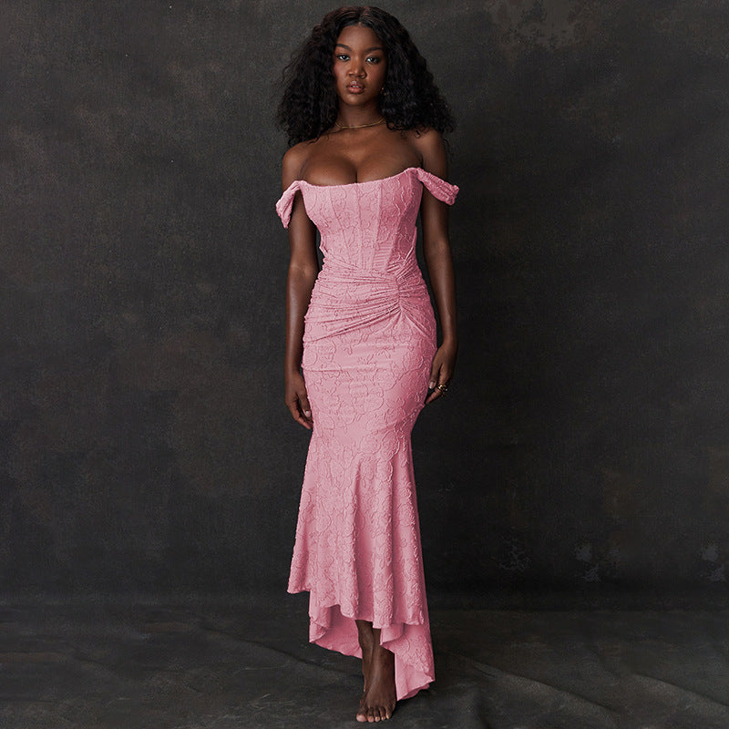 Off-shoulder  Evening Dress For Women Purple Sleeveless Strapless Party Dress