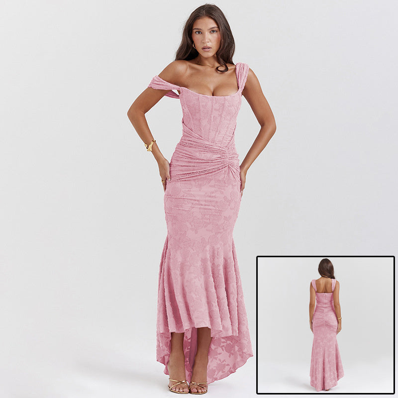 Off-shoulder  Evening Dress For Women Purple Sleeveless Strapless Party Dress