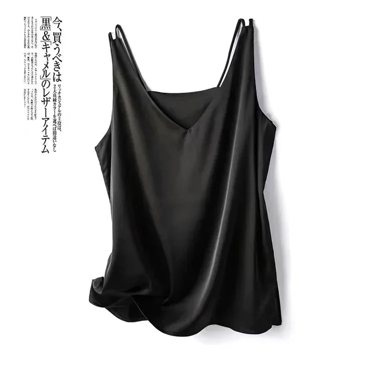 Elegant Silk Satin Sleeveless Top