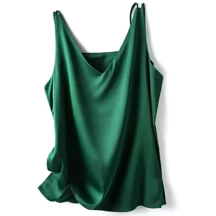 Elegant Silk Satin Sleeveless Top
