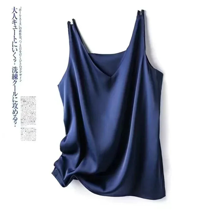 Elegant Silk Satin Sleeveless Top