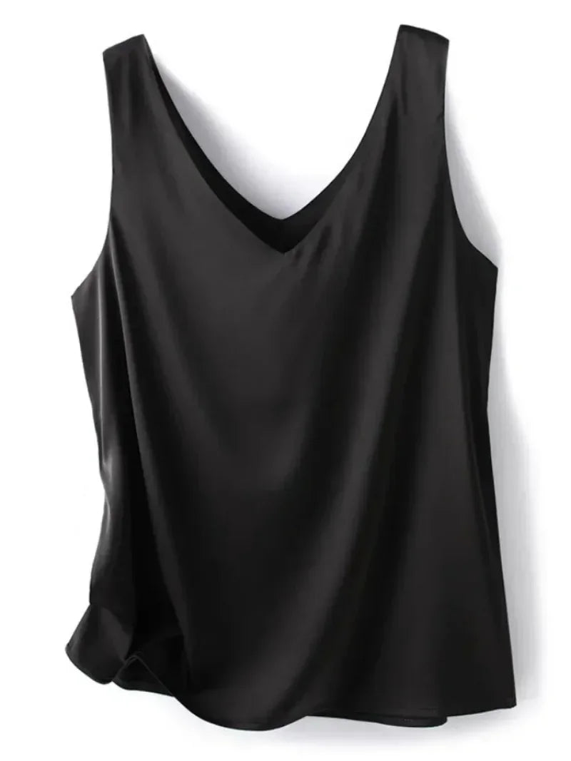 Elegant Silk Satin Sleeveless Top