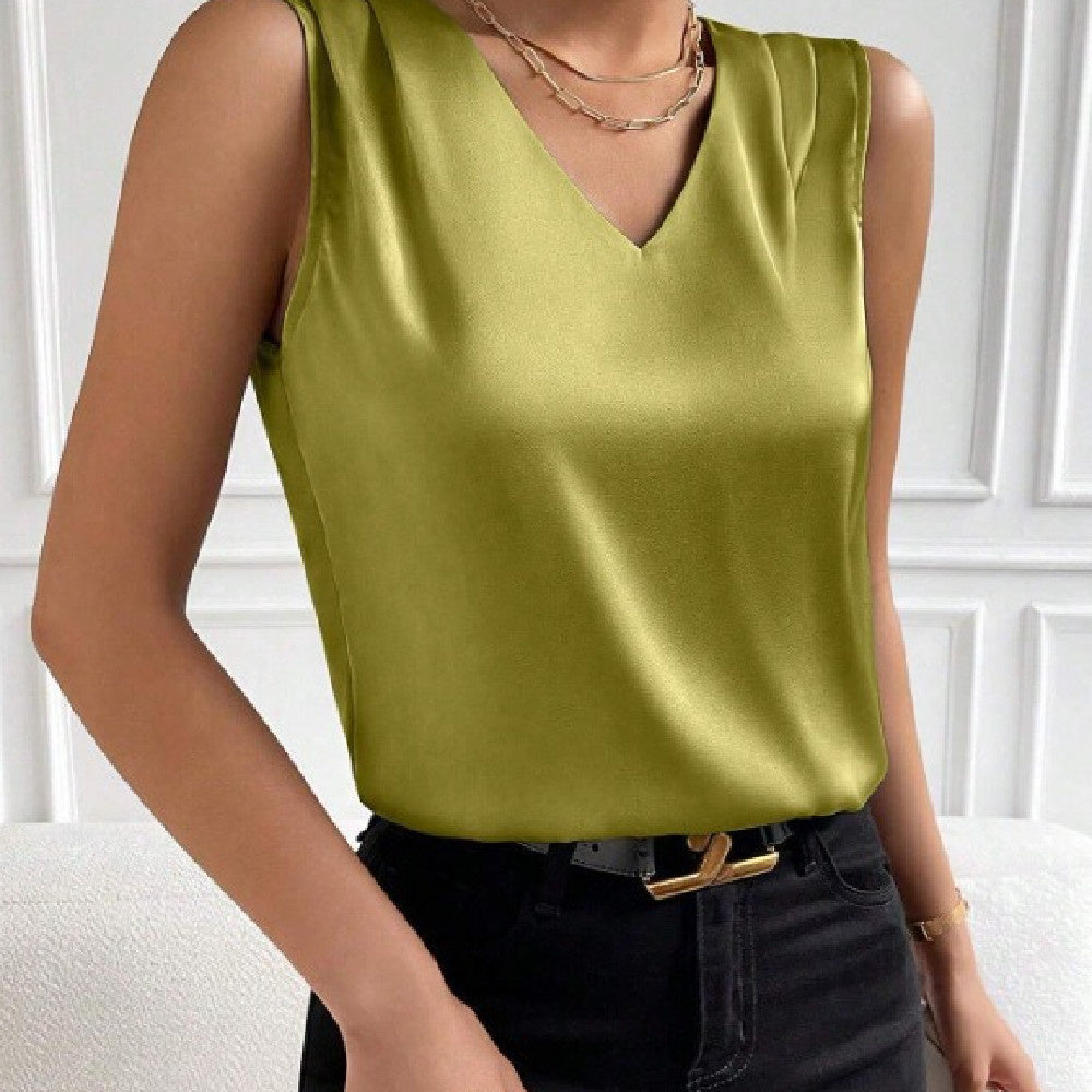 Women's Satin Temperament Commute Vest Bottoming Top
