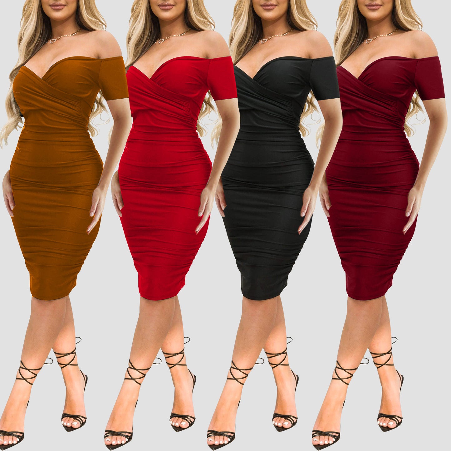 Women's Nightclub Off-shoulder Short Sleeve Dress