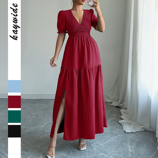 Deep V High Sense Dress Women's Clothing